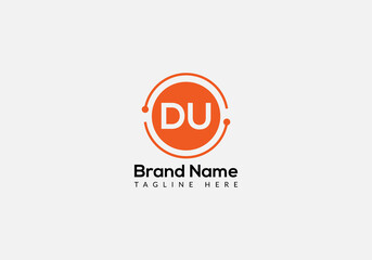 Abstract DU letter modern initial lettermarks logo design	 - obrazy, fototapety, plakaty