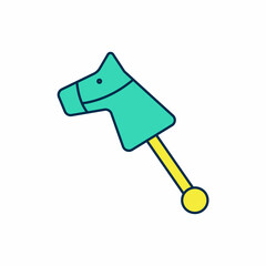 Filled outline Toy horse icon isolated on white background. Vector