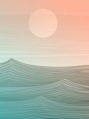 Abstract, seascape. Sea, waves, sky.