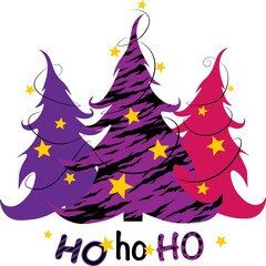 Merry Christmas and Happy Holidays card. Christmas tree . Year of the tiger.
