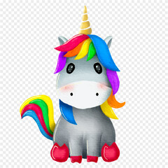 Cute cartoon character unicorn watercolor design