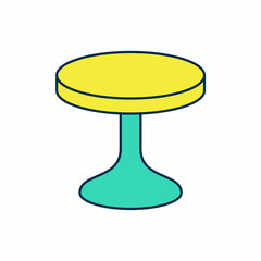 Filled outline Round table icon isolated on white background. Vector