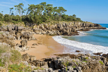 Coastal area of Noja town in Cantabria, Spain