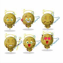 Yellow lolipop wrapped cartoon designs as a cute angel character