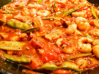 Spaghetti a la busara, Garnelen mit Pasta