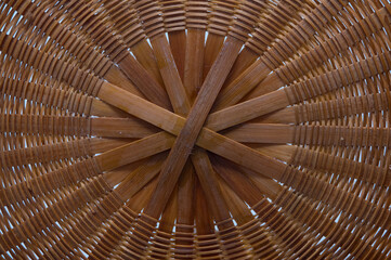Industrial arts a wicker basket. Detailed view. Background for various uses.
