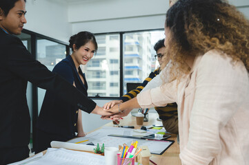 business team creative person are meeting at office to work about marketing plan idea discussion