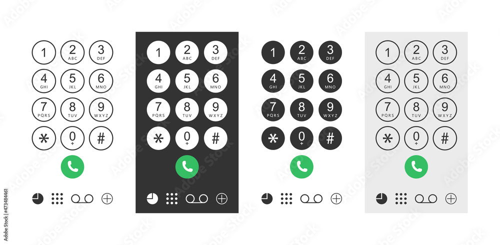 Poster phone with dial keypad. number on smartphone screen for call. cellphone with keyboard for mobile con