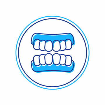 blue teeth dentures inside circle clip art preview
