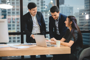 professional businessman partner person success team are meeting with corporate group in office