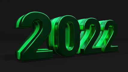 3D render of the number of New Year. 2022 new year background