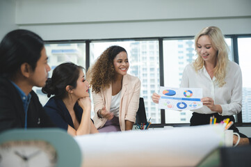 professional businessman partner person success team are meeting with corporate group in office