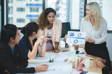 business person team group meeting discussion with partner teamwork for corporate working plan