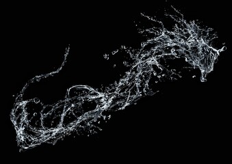 Fototapeta premium 竜の形にしぶきをあげる水のイラスト