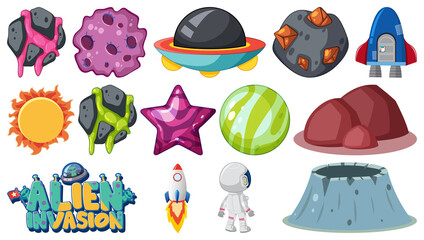 Set of isolated fantasy space objects