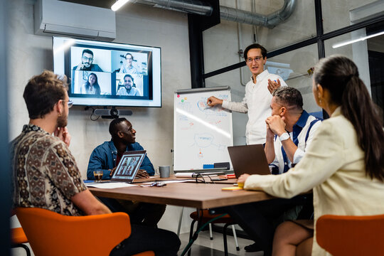 Colleagues in conference room