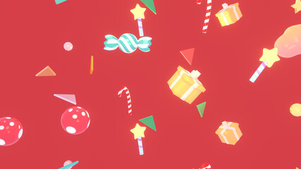 3d rendered festive christmas pattern wallpaper.