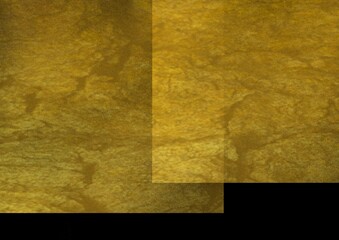 two golden paper squares overlapping. Background with black, with space for text. Advertising Purposes