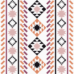 Mexican plaid. Navajo. Seamless pattern. Design with manual hatching. Textile. Ethnic boho ornament. Vector illustration for web design or print. - 473490690