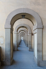 Fototapeta na wymiar Sicht durch den Vasari Corridor, Ponte Vecchio, Florenz, Italien