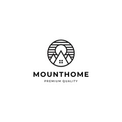 Vintage Mount Home line logo vector icon illustration vintage style for your business