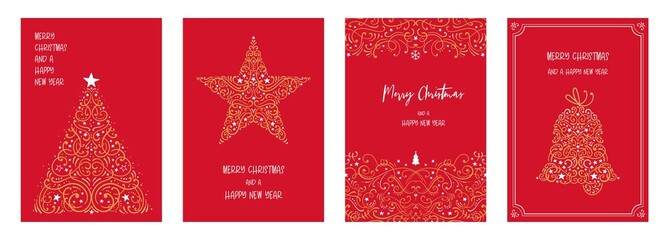 Elegant hand drawn Christmas design, seamless background and beautiful typography, great for invitations, cards, banners, wallpapers - vector design