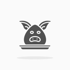 Pork food icon. Solid or glyph Style. Vector illustration. Enjoy this icon for your project.