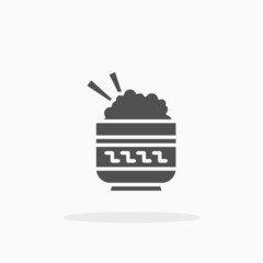 Rice Bowl icon. Solid or glyph style. Vector illustration. Enjoy this icon for your project.