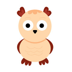 Cute owl character, illustration for children in cartoon style. Vector illustration.