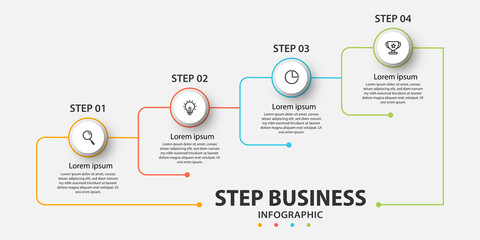 Modern infographic 4 Circular time line business template design