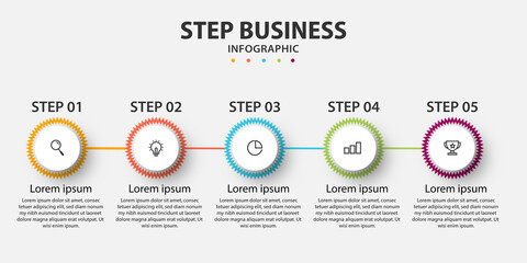 
Infographic vector design template 4 Circular time line business

