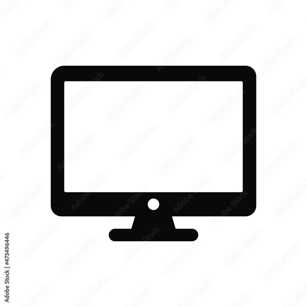 Aufkleber computer monitor with blank screen icon. vector desktop computer icon, tv vector icon.