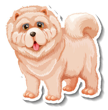 Chow chow dog cartoon sticker