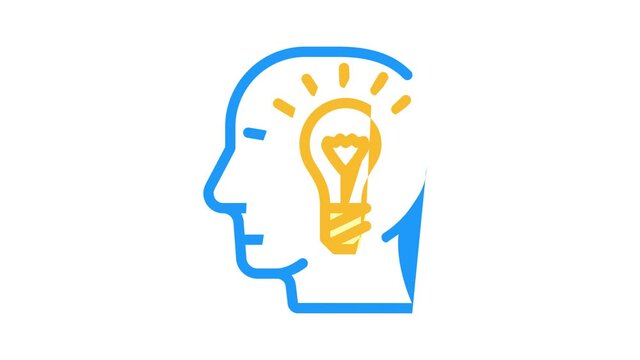 idea for production animated color icon idea for production sign. isolated on white background