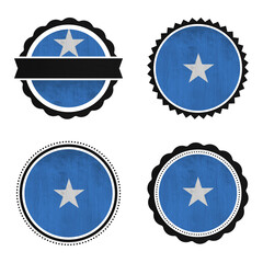 World countries A-Z. Universal round labels pack on white background. Somalia