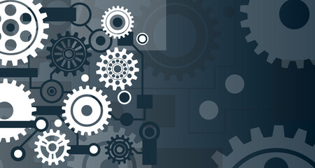 Technology gears Abstract techno gear background with geometric wheels. Vector gears modern mechanism industrial concept. Ep.1