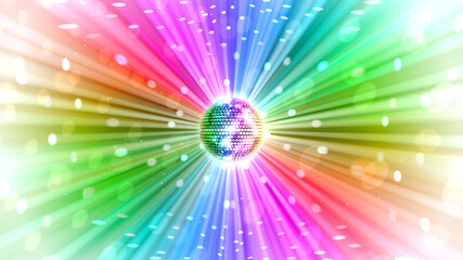 Mirror Ball Disco Lights Club Dance Party Glitter Background