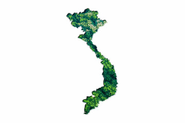 Green Forest Map of Vietnam
