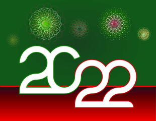 happy new year, colored 2022 numbers, design elements for new year decor, 2022 vector