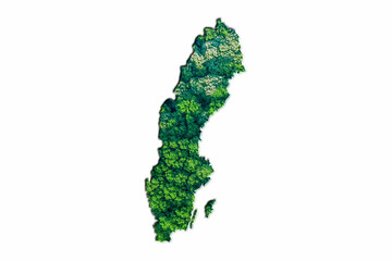 Green Forest Map of Sweden
