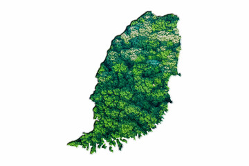 Green Forest Map of Grenada
