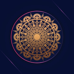 Luxury gold arabesque pattern in mandala background 