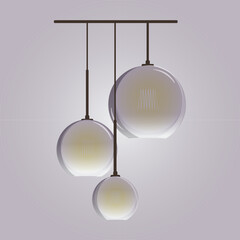 Spherical lamp in the interior decor