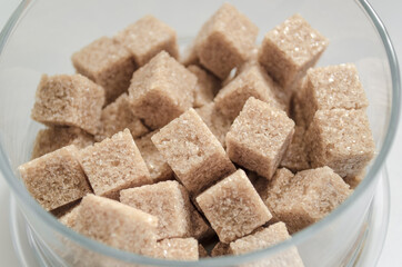 cane sugar cubes isolated
