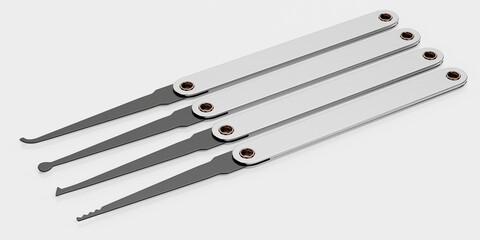 Realistic 3D Render of Lock PIcks