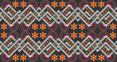Seamless pattern geometric ethnic oriental ikat wallpaper. EP.2.