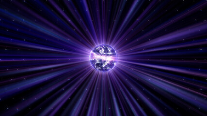 Naklejka premium Mirror Ball Disco Lights Club Dance Party Glitter Background