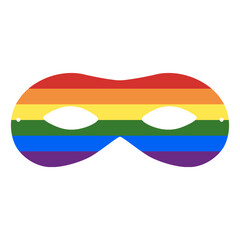 Vector high quality multicolored lgbt eye mask icon isolated on white background. Gay pride celebrations concept
