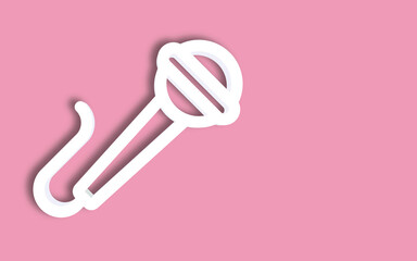 microphone minimal icon symbol in 3d rendering isolated on pastel pink background Premium vector