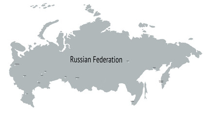 Vector map of Russia. map of the Russian Federation.	